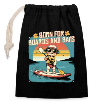 Stand up Paddle - Closable cotton gift bag (14x20cm) - black - Front