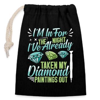 Kits de peinture en diamant pour adultes Peintre Diamant - Sac cadeau en coton avec cordon (14 x 20 cm) - noir - Devant