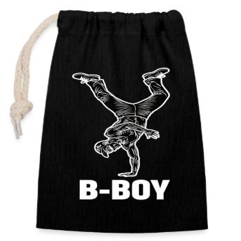 Breakdance B-Boy Streetdance Hip Hop - Verschließbarer Geschenkbeutel aus Baumwolle (14x20cm) - Schwarz - Vorne