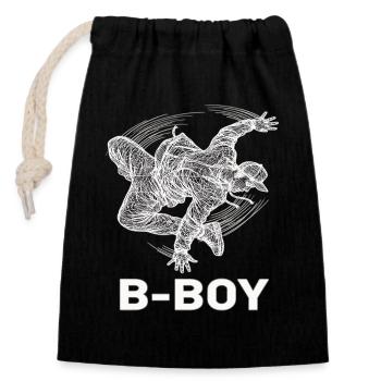 Breakdance B-Boy Streetdance Hip Hop - Verschließbarer Geschenkbeutel aus Baumwolle (14x20cm) - Schwarz - Vorne