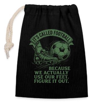 Funny Soccer 90 Minutes Football - Verschließbarer Geschenkbeutel aus Baumwolle (14x20cm) - Schwarz - Vorne