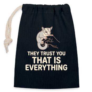Sugar Glider Mom Exotic Pet Lover - Closable cotton gift bag (14x20cm) - navy - Front