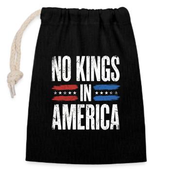 Aucun roi en Amérique : design patriotique en difficulté - Sac cadeau en coton avec cordon (14 x 20 cm) - noir - Devant
