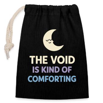 Existential humor, nihilism, humor, - Closable cotton gift bag (14x20cm) - black - Front