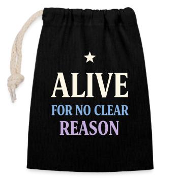 Existential humor, nihilism, humor, - Closable cotton gift bag (14x20cm) - black - Front