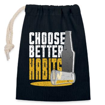 Les abstinents antialcooliques choisissent de meilleures habitudes - Sac cadeau en coton avec cordon (14 x 20 cm) - bleu marine - Devant