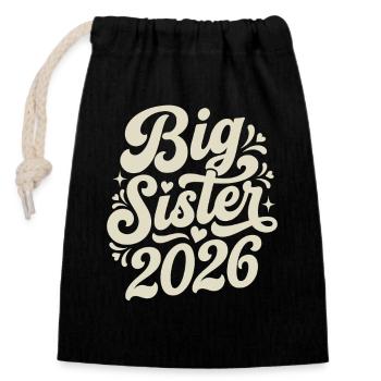 Conception du scénario de Big Sister 2026 - Sac cadeau en coton avec cordon (14 x 20 cm) - noir - Devant