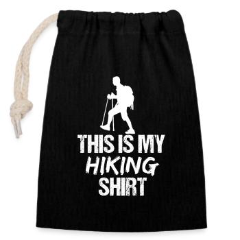 41_HikeraThis est mon t-shirt de randonnée drôle de marcheur - Sac cadeau en coton avec cordon (14 x 20 cm) - noir - Devant