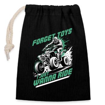 Quad ATV Garçons Hommes Quad Wheeler - Sac cadeau en coton avec cordon (14 x 20 cm) - noir - Devant