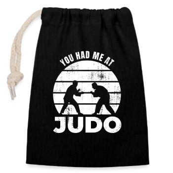 You had me in judo - Closable cotton gift bag (14x20cm) - black - Front