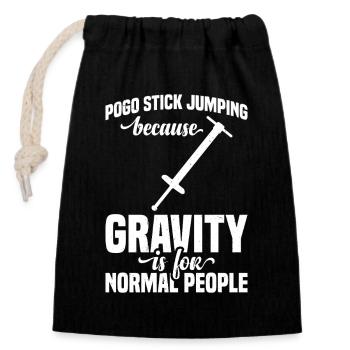 Pogo-Stick-Sprung Gravitationswurf Pogo-Stick - Verschließbarer Geschenkbeutel aus Baumwolle (14x20cm) - Schwarz - Vorne
