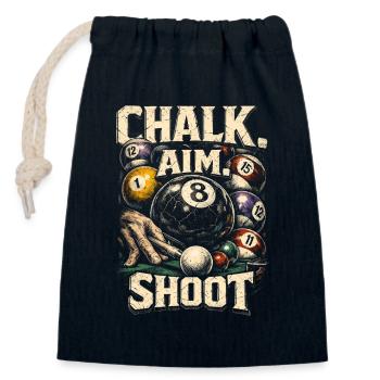 8-Ball Billiards Chalk Aim Shoot - Closable cotton gift bag (14x20cm) - navy - Front
