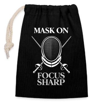 Fencing Fencing Fencing Athlete Fencing Club Sports - Closable cotton gift bag (14x20cm) - black - Front