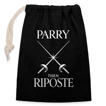 Fencing Fencing Fencing Athlete Fencing Club Sports - Closable cotton gift bag (14x20cm) - black - Front