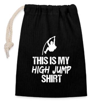 This Is My High Jump Shirt Pole Vault Athlete - Closable cotton gift bag (14x20cm) - black - Front