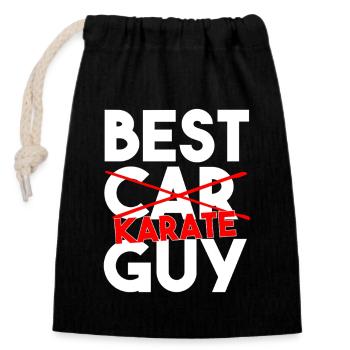 Best Karate Guy Funny Martial Arts Slogan - Closable cotton gift bag (14x20cm) - black - Front