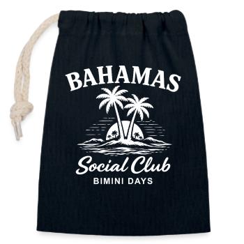 Journées Bimini du Club Social des Bahamas - Sac cadeau en coton avec cordon (14 x 20 cm) - bleu marine - Devant