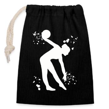 Gymnast with ball rhythmic gymnastics - Closable cotton gift bag (14x20cm) - black - Front