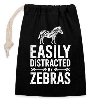 Zebra Sayings Zebras Funny Zebra Gift - Closable cotton gift bag (14x20cm) - black - Front