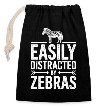Zebra Sayings Zebras Funny Zebra Gift - Closable cotton gift bag (14x20cm) - black - Front