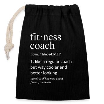 Fitness Coach Definition Funny Personal Trainer Gi - Closable cotton gift bag (14x20cm) - black - Front