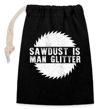 Sawdust Man Glitter Shirt - Closable cotton gift bag (14x20cm) - black - Front