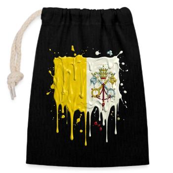 La séparation jaune-blanche du Vatican - Sac cadeau en coton avec cordon (14 x 20 cm) - noir - Devant