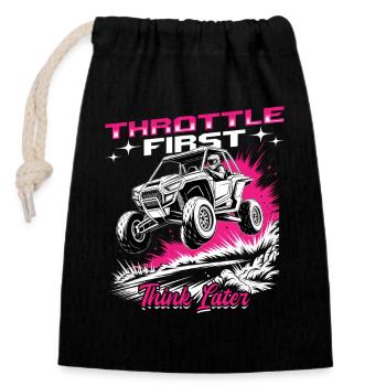 UTV Off Road Girl Woman 4 Wheeler Side by side - Verschließbarer Geschenkbeutel aus Baumwolle (14x20cm) - Schwarz - Vorne