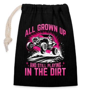 UTV Off Road Girl Woman 4 Wheeler Side by side - Verschließbarer Geschenkbeutel aus Baumwolle (14x20cm) - Schwarz - Vorne