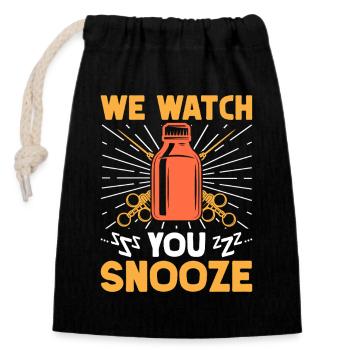 Anesthesiologist Watch Snooze Anesthesia - Verschließbarer Geschenkbeutel aus Baumwolle (14x20cm) - Schwarz - Vorne