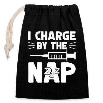Anesthesiologist Charge The Nap Anesthesia - Closable cotton gift bag (14x20cm) - black - Front