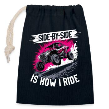 UTV Off Road Girl Woman 4 Wheeler Side by side - Verschließbarer Geschenkbeutel aus Baumwolle (14x20cm) - Navy - Vorne