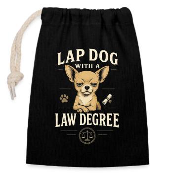 Chien de compagnie avec Jura | Humour d’avocat chihuahua - Sac cadeau en coton avec cordon (14 x 20 cm) - noir - Devant