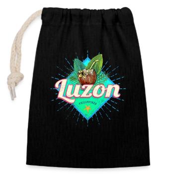 Luzon Insel Philippinen Kokosnuss Urlaub Souvenir - Verschließbarer Geschenkbeutel aus Baumwolle (14x20cm) - Schwarz - Vorne