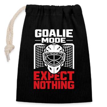 Hockey Goalie Geschenk Goalie Life Hockey Goalie - Verschließbarer Geschenkbeutel aus Baumwolle (14x20cm) - Schwarz - Vorne