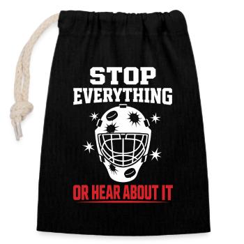 Hockey Goalie Geschenk Goalie Life Hockey Goalie - Verschließbarer Geschenkbeutel aus Baumwolle (14x20cm) - Schwarz - Vorne