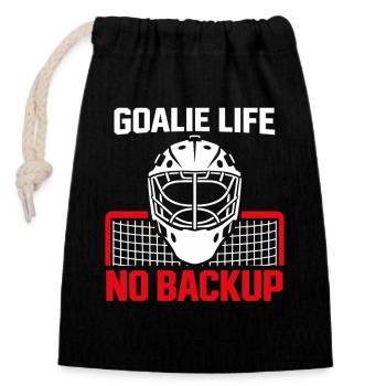 Hockey Goalie Geschenk Goalie Life Hockey Goalie - Verschließbarer Geschenkbeutel aus Baumwolle (14x20cm) - Schwarz - Vorne