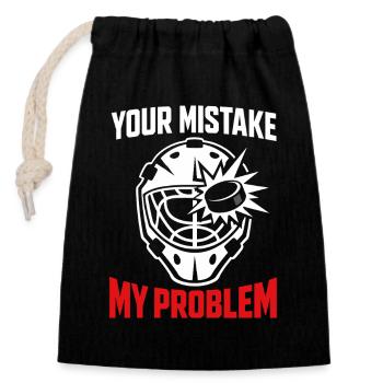 Hockey Goalie Geschenk Goalie Life Hockey Goalie - Verschließbarer Geschenkbeutel aus Baumwolle (14x20cm) - Schwarz - Vorne