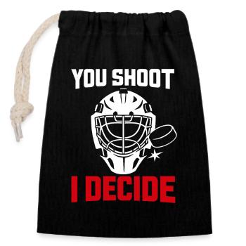Hockey Goalie Geschenk Goalie Life Hockey Goalie - Verschließbarer Geschenkbeutel aus Baumwolle (14x20cm) - Schwarz - Vorne