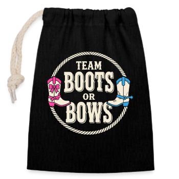 Team Boots Or Bows Western Reveal Design - Closable cotton gift bag (14x20cm) - black - Front