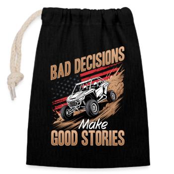 UTV Tout-Terrain Boy Men 4 Wheels Side by Side - Sac cadeau en coton avec cordon (14 x 20 cm) - noir - Devant