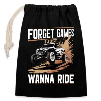 UTV Tout-Terrain Boy Men 4 Wheels Side by Side - Sac cadeau en coton avec cordon (14 x 20 cm) - noir - Devant