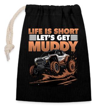 UTV Tout-Terrain Boy Men 4 Wheels Side by Side - Sac cadeau en coton avec cordon (14 x 20 cm) - noir - Devant