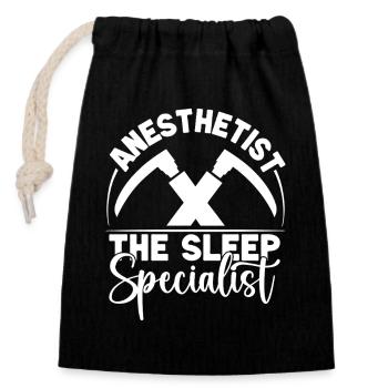 Anesthesiologist The Sleep Specialist Anesthesia - Closable cotton gift bag (14x20cm) - black - Front