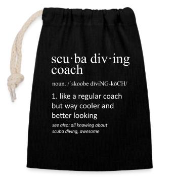 Scuba Diving Coach Definition Diver - Closable cotton gift bag (14x20cm) - black - Front