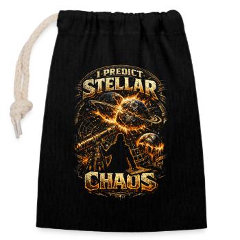 Astronome en astronomie - Sac cadeau en coton avec cordon (14 x 20 cm) - noir - Devant