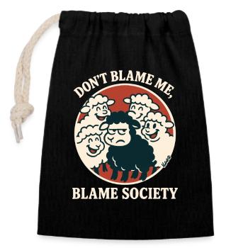 Blame Society Sheep Circle - Closable cotton gift bag (14x20cm) - black - Front