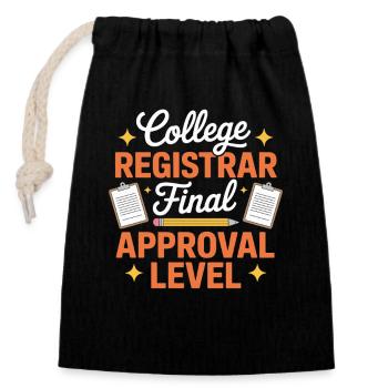 Gift School Secretary School Secretary Office Funny - Closable cotton gift bag (14x20cm) - black - Front