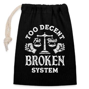 radicalized by fundamental - Closable cotton gift bag (14x20cm) - black - Front
