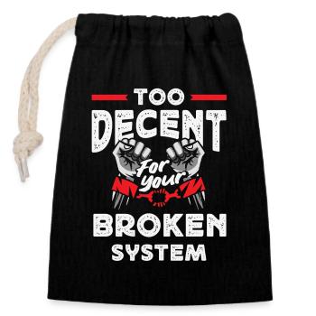 radicalized by fundamental - Closable cotton gift bag (14x20cm) - black - Front